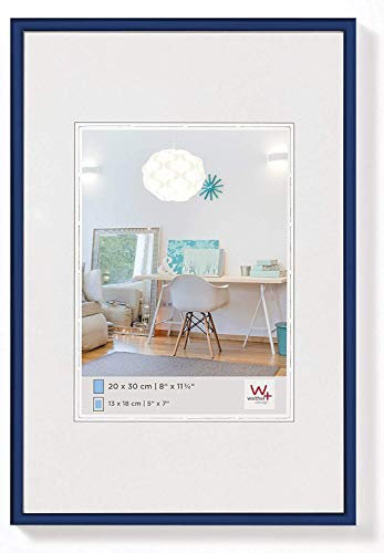 Bilderrahmen von Walther New Lifestyle Kunststoffrahmen 21x29,7 (A4) Blau - Normalglas 4er Pack