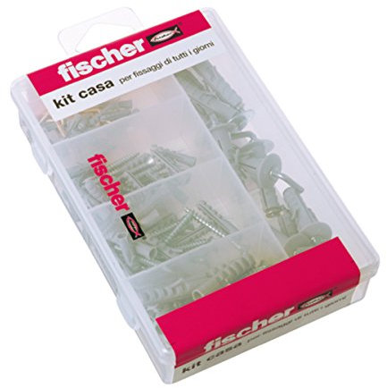 Fischer 503170 Kit Tasselli Casa da Muro per Fissaggi su Murature Piene e Forate, Grigio