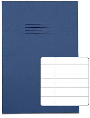 Rhino A4 Exercise Book 48 page, Dark Blue, 8mm Ruled & Margin Pages (Pack 100)
