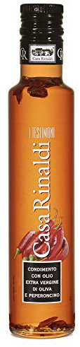 Casa Rinaldi - Condimento Alimentare I Testimoni con Olio Extra Vergine di Oliva e Peperoncino, Sapore Piccante, Bottiglia da 250ml