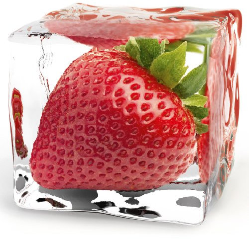Eurographics DG-AU2129 Glasbild Deco Glass Iced Strawberry 20 x 20 cm