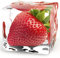 Eurographics DG-AU2129 Glasbild Deco Glass Iced Strawberry 20 x 20 cm