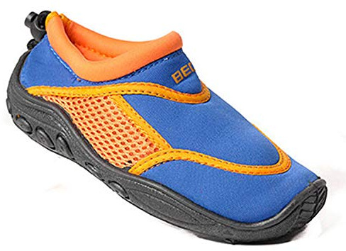 BECO chaussons aquatiques - chaussure de bain chaussures néoprènes pour enfants - Multicolore (Bleu/Orange) - 23 EU