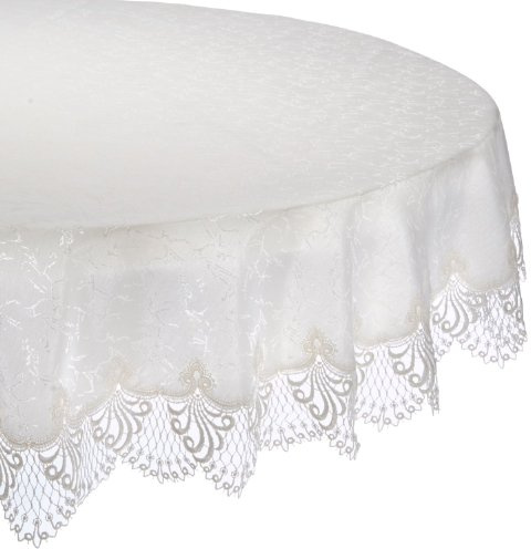 Plauener Spitze 3086E_14_120 Tischdecke Nizza E, Größe 120 cm, rund