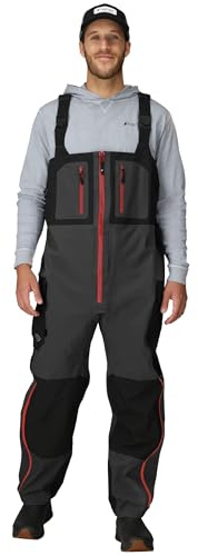 FROGG TOGGS Men's Pilot II Guide Waterproof Breathable Rain Bib, Black/Charcoal, X-Large