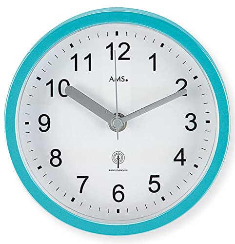 AMS Funk-Wanduhr, Holz, Mehrfarbig, 24 x 30 x 12 cm