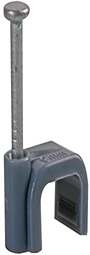 Merriway BH02511 (100 Pcs) Twin and Earth Flat Cable Clip, Grey 2.5 mm - Pack of 100 Pieces