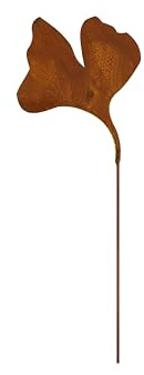 Gartendeko 2 Stück Roststab mit Ginkgo Blatt 100 cm
