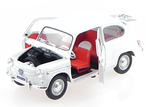 Fiat 600 D 600S weiss Modellauto Leo 1:24