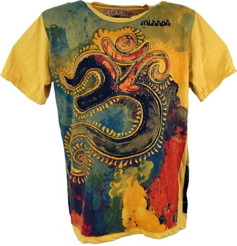 GURU SHOP Mirror T-Shirt - OM/Gelb, Herren, Size:L