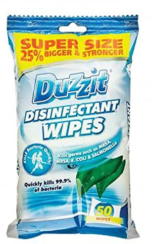 DUZZIT DISINFECTANT WIPES, 7.2 x 17.6 x 3.8 cm