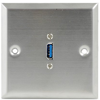 Lyndahl LK2038 Edelstahlblende USB 3.0 Steckdose Unterputzdose mit montierter Kabelpeitsche 10 cm