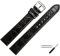 MARBURGER Uhrenarmband 16mm Leder Schwarz Silber XL Kroko Prägung Mit Naht - Montage Set 6811610000120