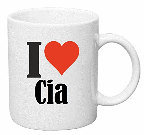 Reifen-Markt Kaffeetasse I Love Cia Keramik Höhe 9,5cm ? 8cm in Weiß