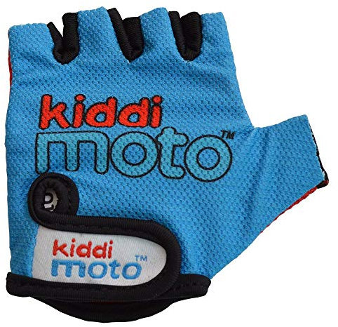 KIDDIMOTO Kinder Fahrradhandschuhe Fingerlose für Jungen und Mädchen/Fahrrad Handschuhe/Bike Kinder Handschuhe (Blue, M (4-8y))