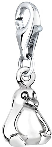 Nenalina Pinguin Karabiner Charm Anhänger für Bettelarmband aus 925 Sterling Silber 713103-000