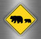 Akachafactory Aufkleber Sticker Auto Motorrad Aufmerksamkeit Bär Panel Tuning Grizzlybär