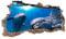 Graz Design - Adesivo da parete 3D, effetto buco nel muro, autoadesivo, 60 x 100 cm (A x L), per camera da letto, soggiorno, motivo delfino, WL02