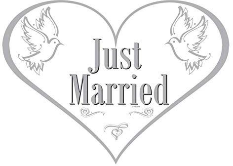 Folat Türschild Just Married Hochzeit Herz