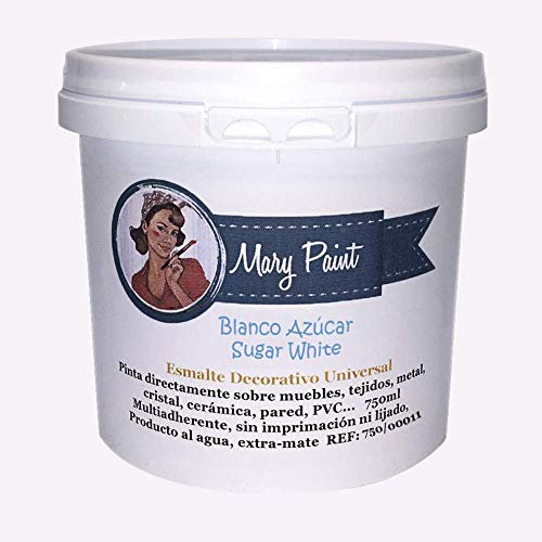 Mary Paint | Pintura para muebles efecto Chalk Paint, Blanco Azúcar - 750ml