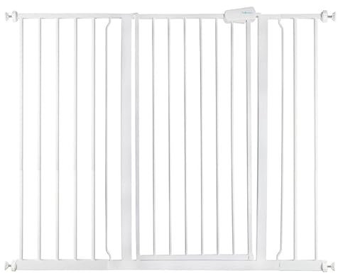 Safetots Extra Tall Metal Safety Gate Pressure Fit, 120.3cm - 127.9cm, White, 104cm in Height, Extra Tall Stair Gate, Tall Baby Gate, Easy Installation
