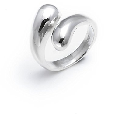 Silverly 925 Sterling Silber Ringe für Damen | Polierter Wickelring in Tropfenform | Klobiger Verlobungsring | Klassische Wickelringe | Eleganter Statement-Schmuck