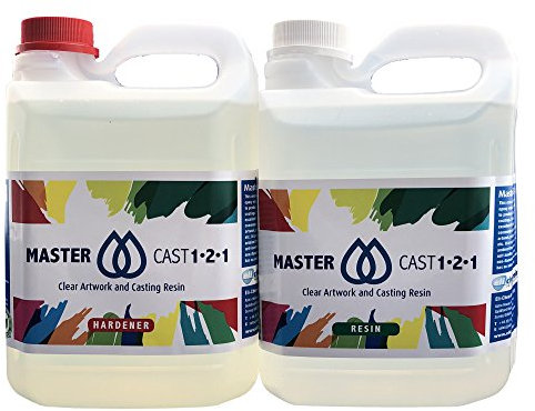 MASTERCAST 1-2-1 Epoxidharz mit Härter Set zum Gießen 4k g für Fluid-Painting | glasklar und UV stabilisiert | Clear Epoxy Casting Pouring Resin