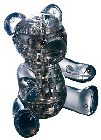 Crystal Puzzle | 3D Bär Schwarz | Transparentes Design | 41 Teile | Bausatz für Kinder und Erwachsene | HCM Kinzel