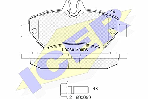 Icer Brakes 141787-204 Bremsbelagsatz, Scheibenbremse - (4-teilig)