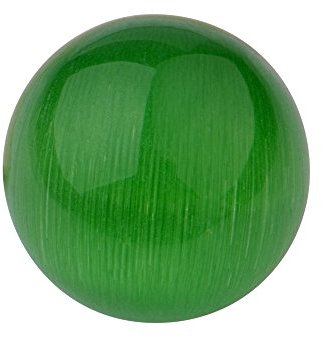Quiges Glas 10 mm Eligo Kugel Cat Eye Grün für Silber Ring und Anhänger