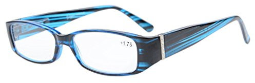 Eyekepper Spring Hinges Reading Glasses Readers with Genuine Austrian Crystals Women Blue +3.5