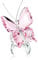 H&D Kristall Fliegend Schmetterling mit Glas Base Figurensammlung Schnitt Glas Ornament Statue Tier Sammler Briefbeschwerer Rosa