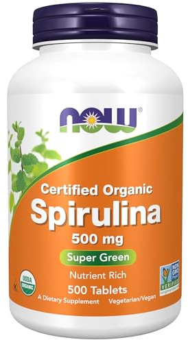 NOW Supplements, Organic Spirulina 500 mg, 500 Tabs