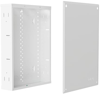 Legrand On-Q 20-Inch Structured Wiring Enclosure with Screw-On Cover, Durable Steel, Cable Management, Recessed or Surface Mount, Compatible with On-Q Accessories, Glossy White
