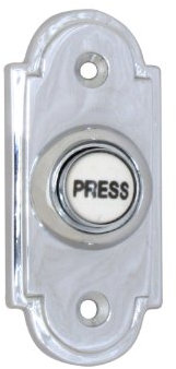 House of Brass Polished Chrome Stepped Shaped Bell Push with China Press