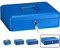 ARREGUI Elegant C9245 Geldkassette aus Stahl | Geldbox | 30 cm breit | Abschließbare Kasse mit Geldeinsatz | Große Geldkassette mit Schlüssel und Münzeinsatz/Geldeinsatz | Geldkasse | blau