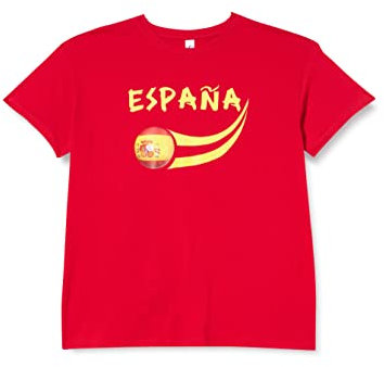 Supportershop Homme Espagnol Coup du Monde T Shirt supporter, Rouge, L EU
