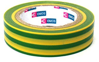EMOS PVC Insulation Tape 15 mm / 10 m, Green/Yellow, 15/10 ZEL/ZLUTA
