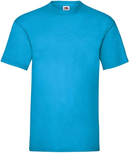 Fruit of the Loom Men's Valueweight Short Sleeve T Shirt, Azure, S UK