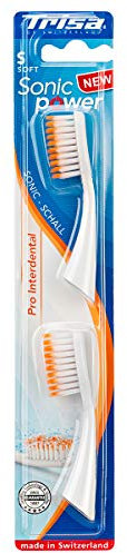 TRISA Sonicpower Pro Interdental Soft Aufsteckbürsten für die elektrische Zahnbürste TRISA Sonicpower, 2 Stück Weiss