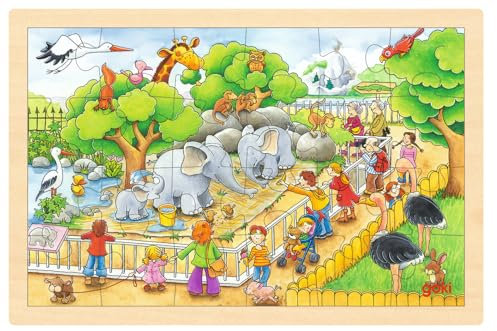 Goki 57808 - Einlegepuzzle - Zoobesuch