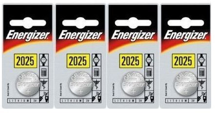 Four (4) X Energizer CR2025 Lithium Coin Cell Battery 3v Blister Packed