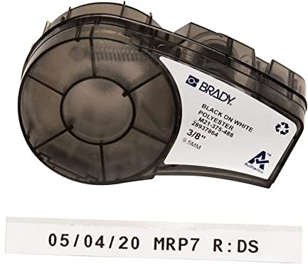 Brady M21375488 Tape for Lab Pal, Polyester, 9.5 mm, White