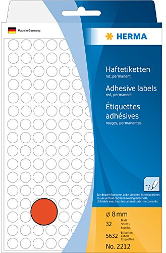 HERMA Vielzweck-Etiketten 8mm rot VE=5632 Stück