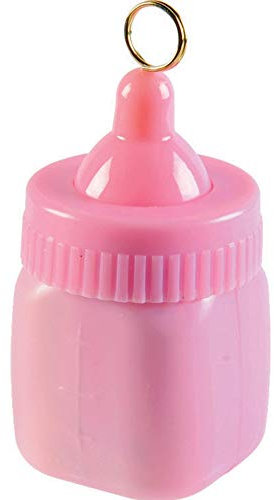 Amscan 114539-109 - Ballongewicht Babyflasche, 80 g, Größe circa 4 x 4 x 9 cm, Folienballon, Heliumballon