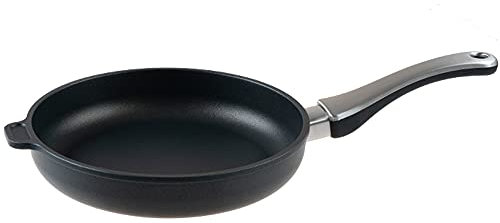 Pfannen Harecker Flachpfanne 24 cm - Gusseisen, ohne Antihaftbeschichtung, für Gas, Ceran und Elektro, nicht für Induktion