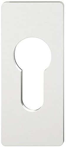 FSB Rosette eckig 171768 - Schlüsselrosette für PZ Schloss - Rosette Zylinder flach zum Kleben, Aluminium silber eloxiert