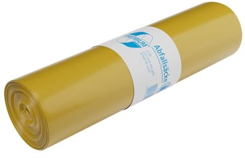 DEISS PREMIUM - Bolsas de basura (70 L, 25 unidades), color amarillo