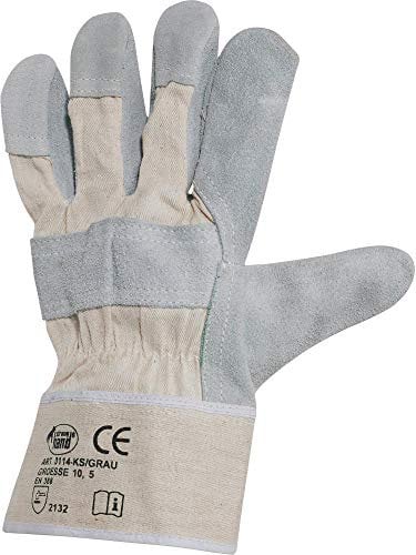 Rindspaltleder-Handschuhe KS/GRAU Gr. 10,5 (12 Paar)