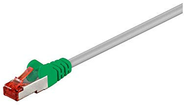Goobay 68456 CAT 6 Crossover-Cavo Patch, Rete S/FTP (PiMF), Grigio/Verde, 1m Length
